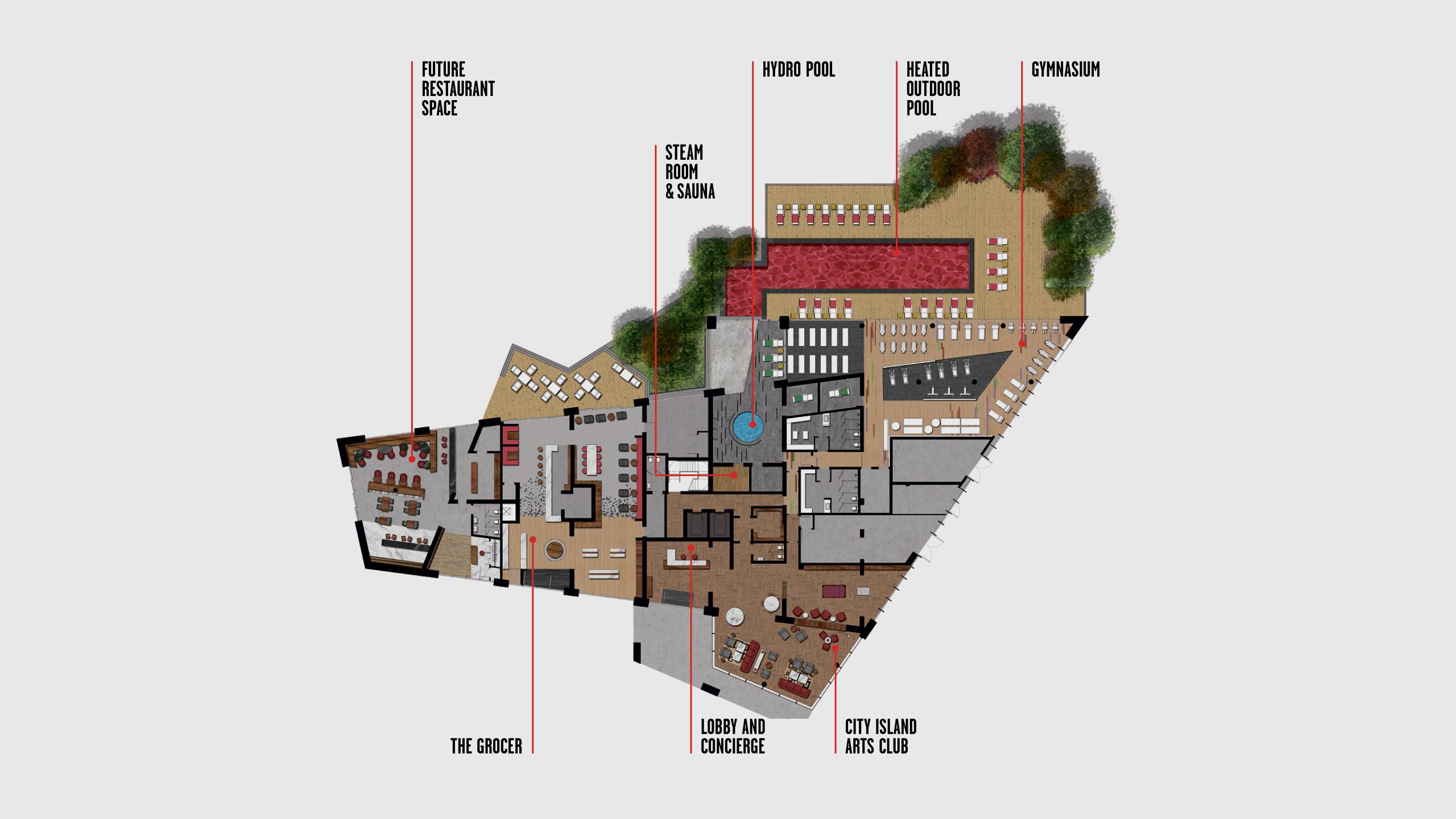 London CIty Island Arts Club Floorplan